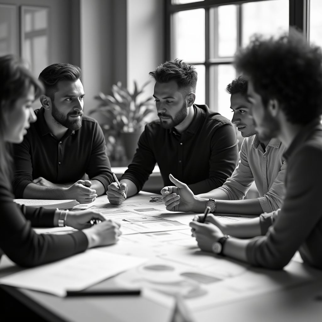 Un grupo diverso de personas colaborando en un taller financiero